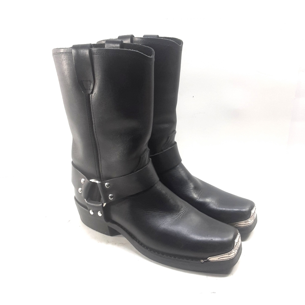 Dingo Black Leather Harness Motorcycle Boot Men's Size 10